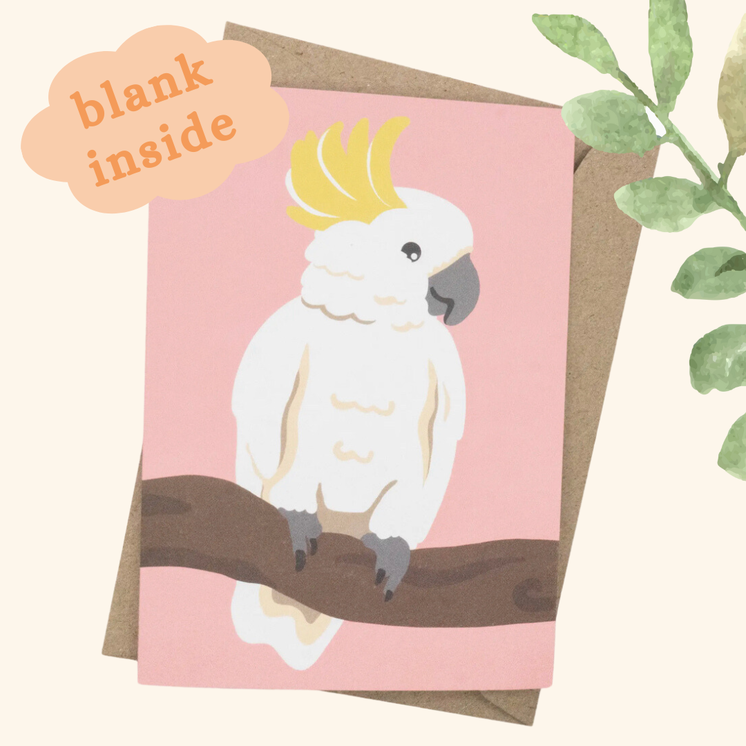 Cockatoo Card (Pink)