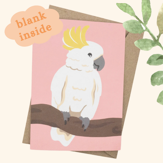 Cockatoo Card (Pink)