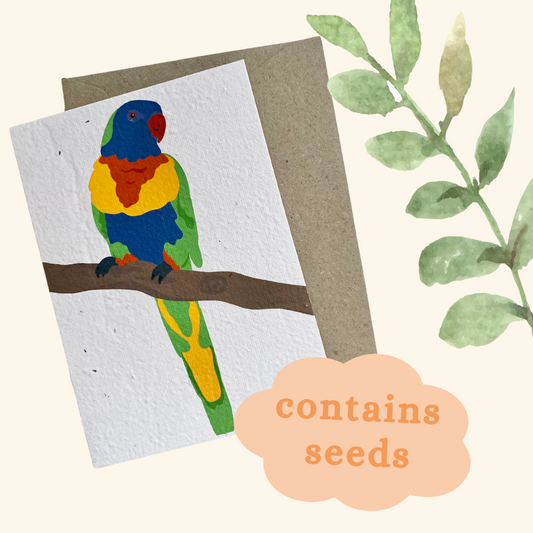 Rainbow Lorikeet Plantable Card - Contains seeds